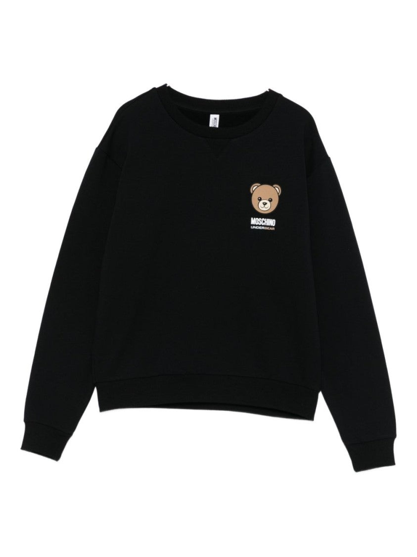 Moschino Relaxed-Fit Black Cotton Blend Sweatshirt