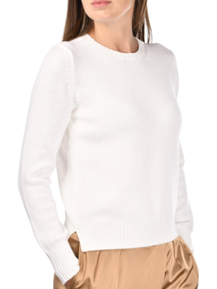 Gran Sasso Crew Neck White Wool Sweater