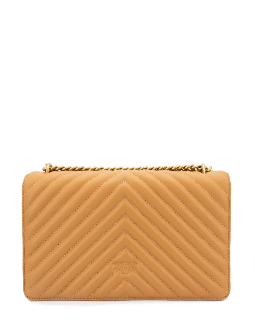Pinko Chevron Quilted Nappa Leather Shoulder Bag
