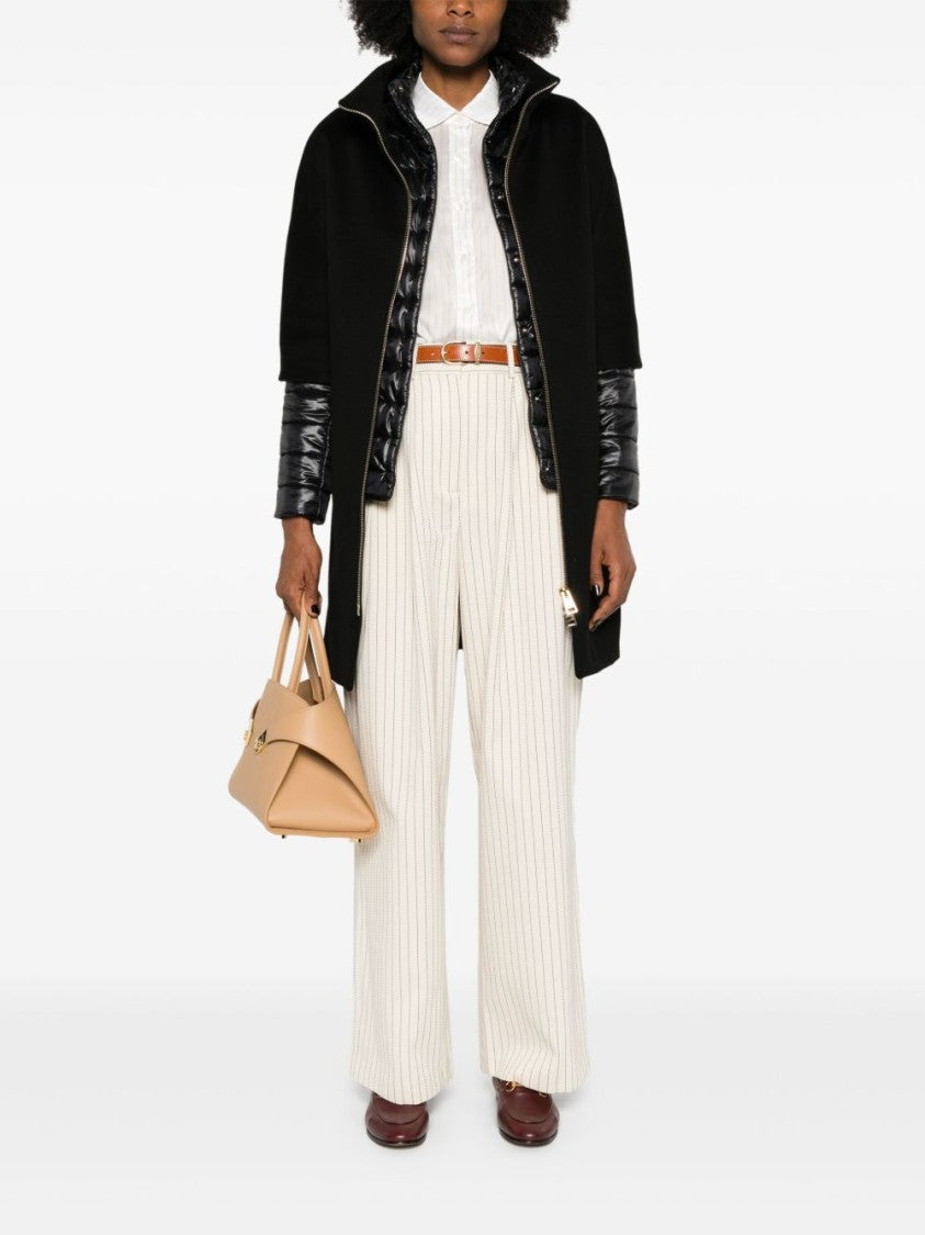 Herno Short Black Coat With Sable Wool
