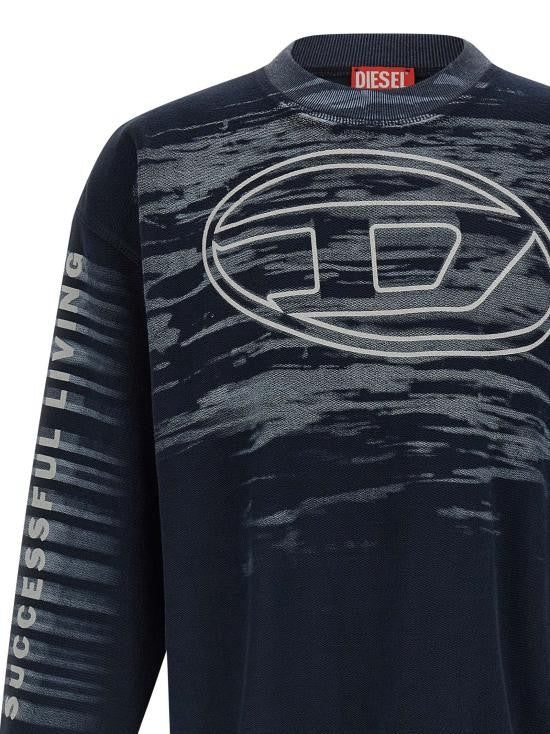 Diesel Abstract Oval Logo Long-Sleeve T-Shirt