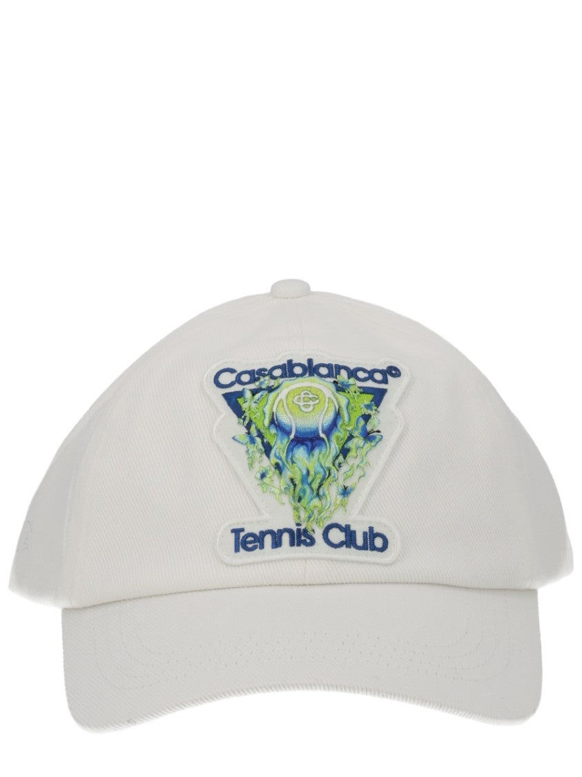 Casablanca White Flaming Tennis Ball Cap