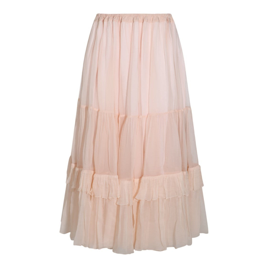 Chloé Tiered Ruffle Midi Skirt