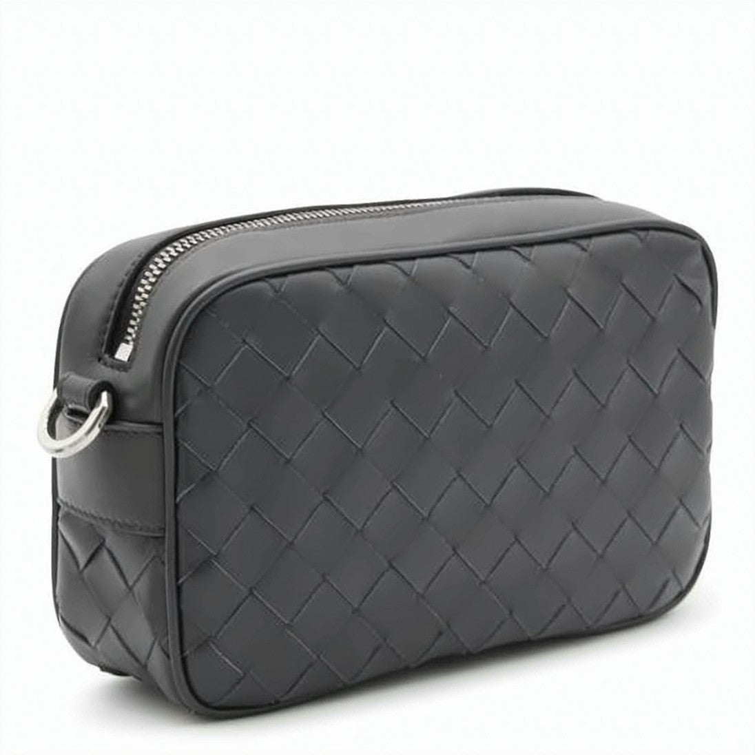 Bottega Veneta Intricately Woven Mini Camera Bag With Smooth Leather Strap