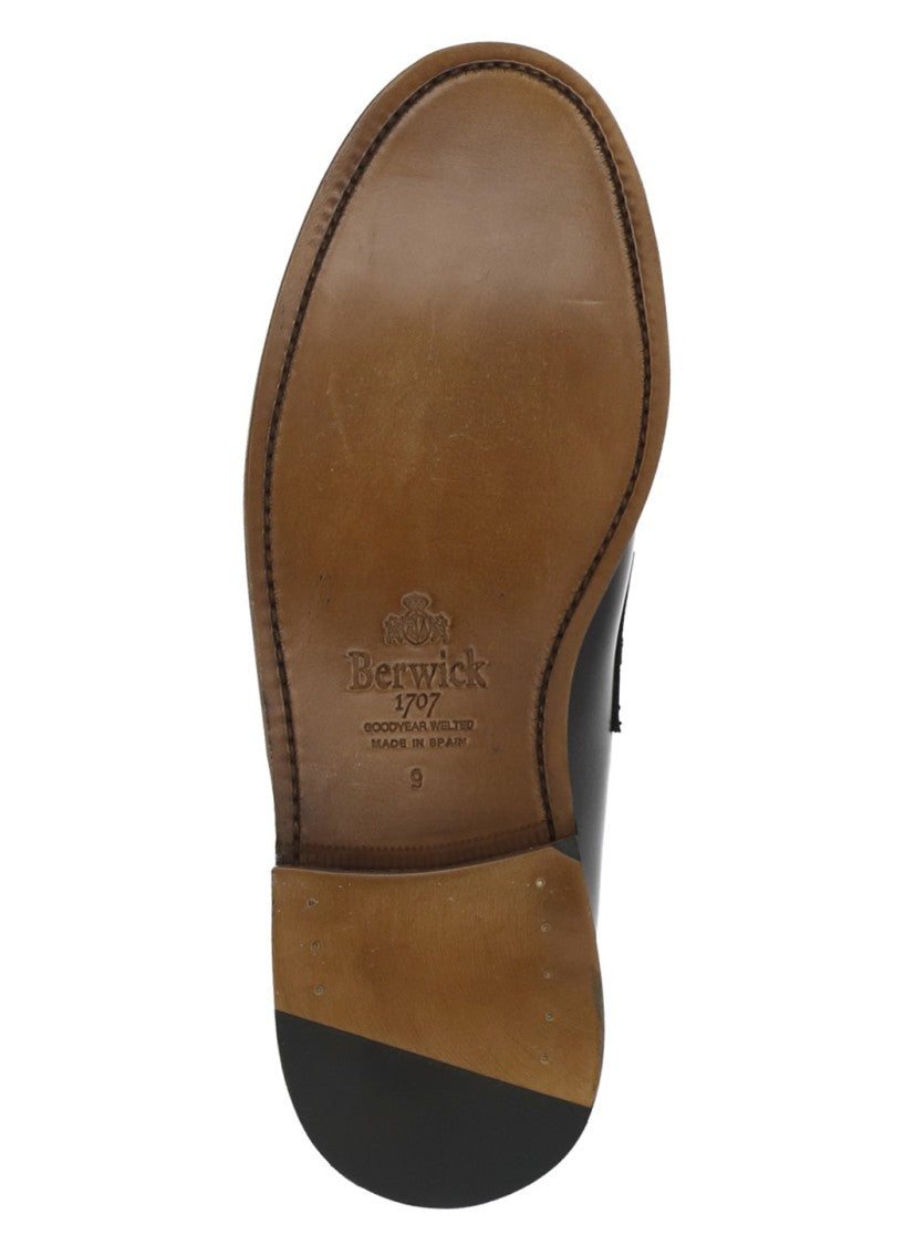Berwick 1707 Black Polished Leather Mask Loafers