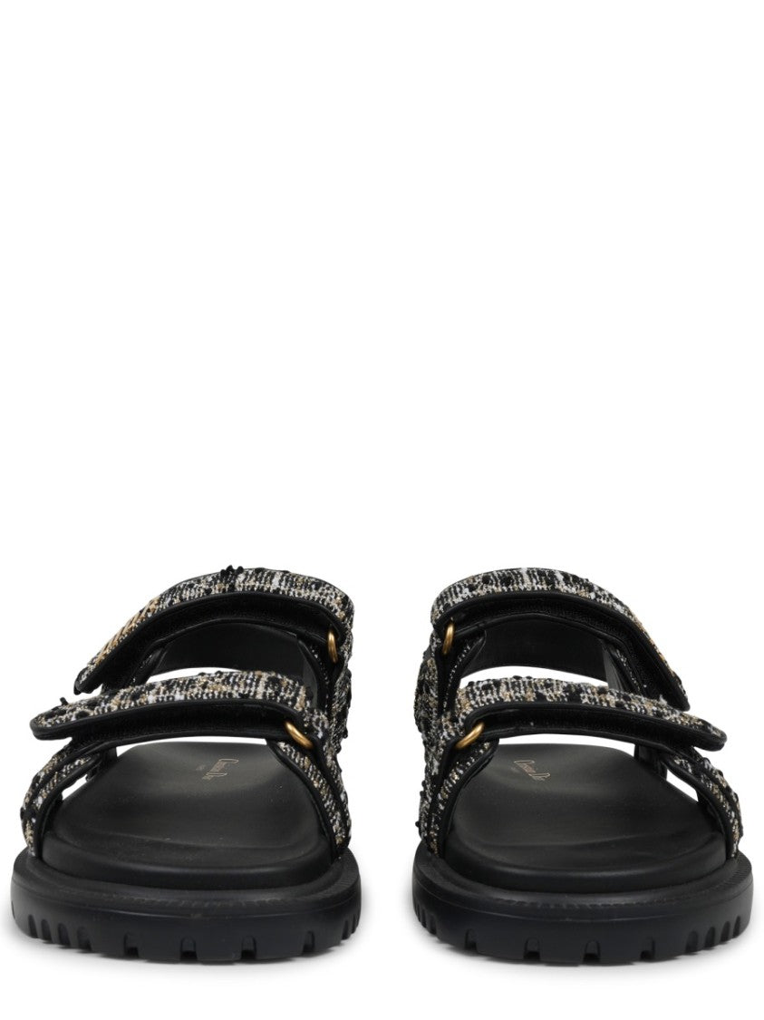 Dior Cannage Tweed Wool Sandals