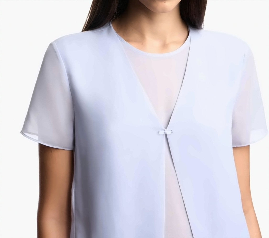 Emporio Armani Techno Georgette Two Piece Effect Blouse