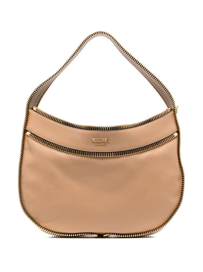Moschino Camel Brown Smooth Grain Calf Leather Bag