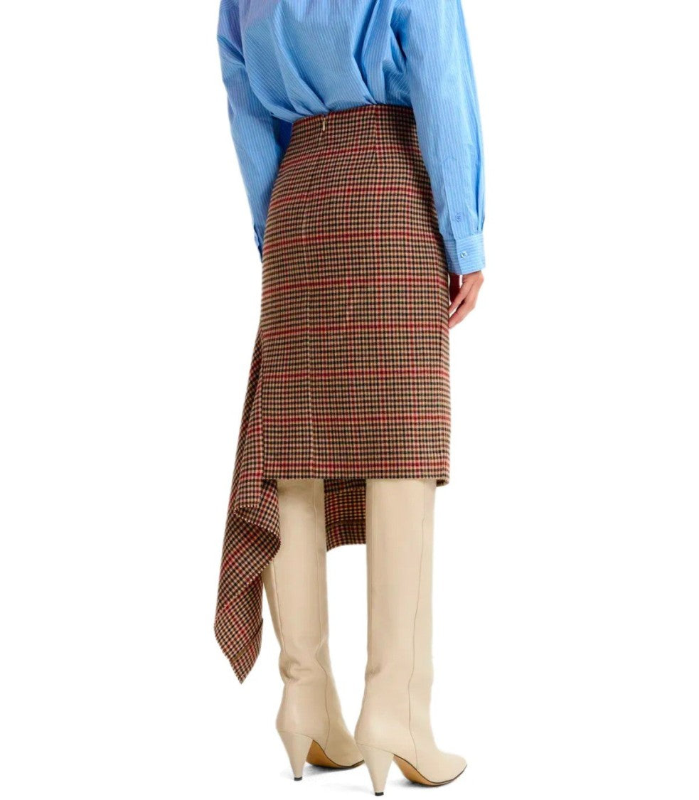 Essentiel Antwerp Ifeather Brown Midi Skirt