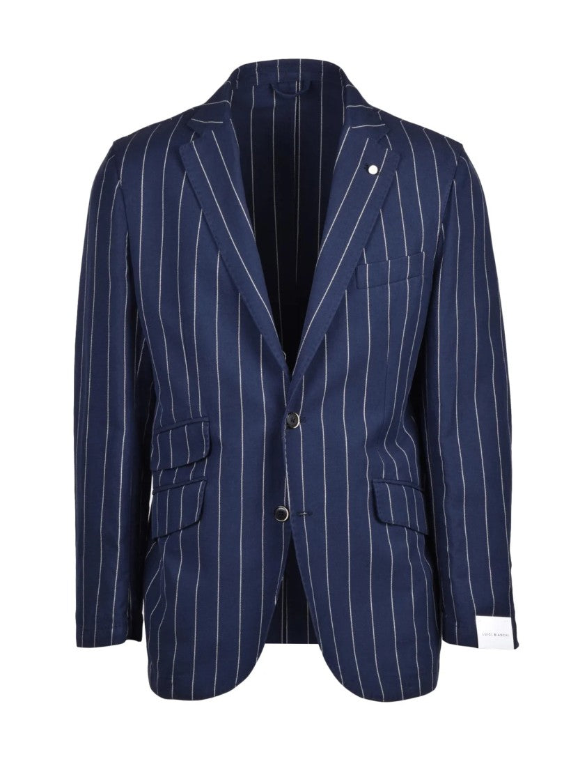 Luigi Bianchi Round Jacket Linen/Cotton - Blue
