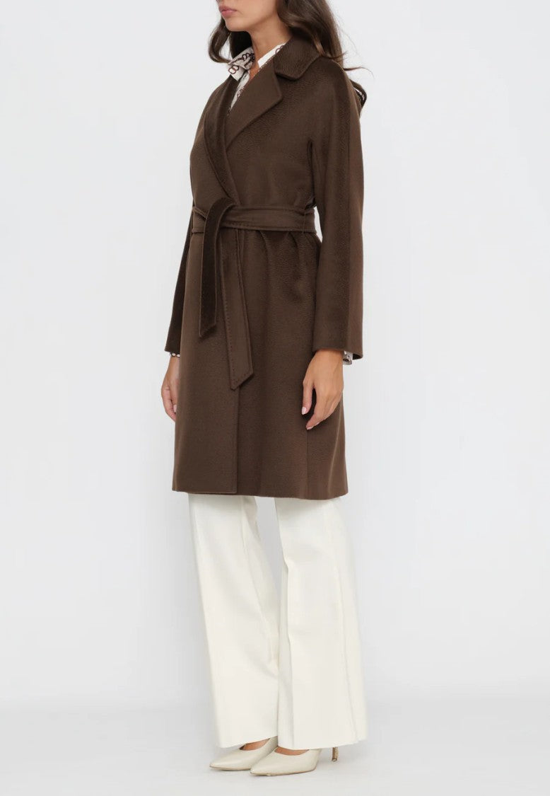 Max Mara Chocolate Brown Virgin Wool Corte Coat