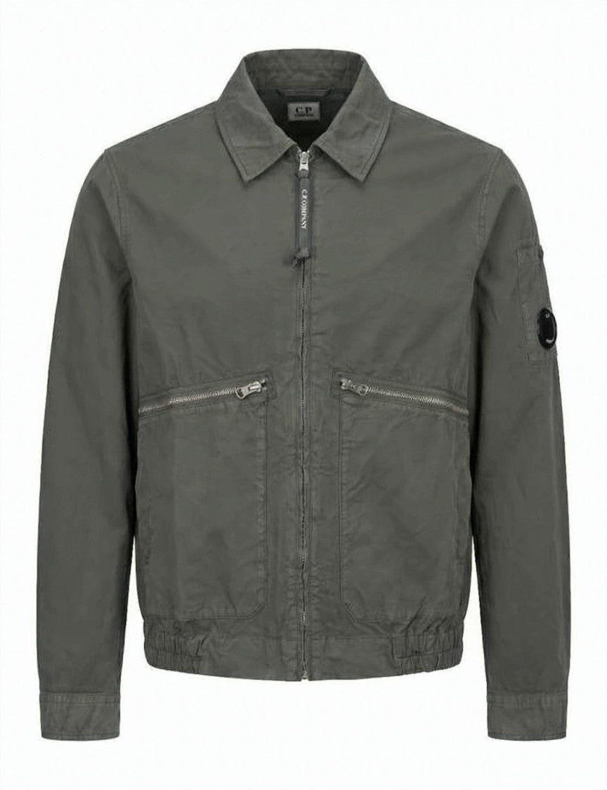 C.P. Company Black Classic Collar Cotton Zipper Jacket