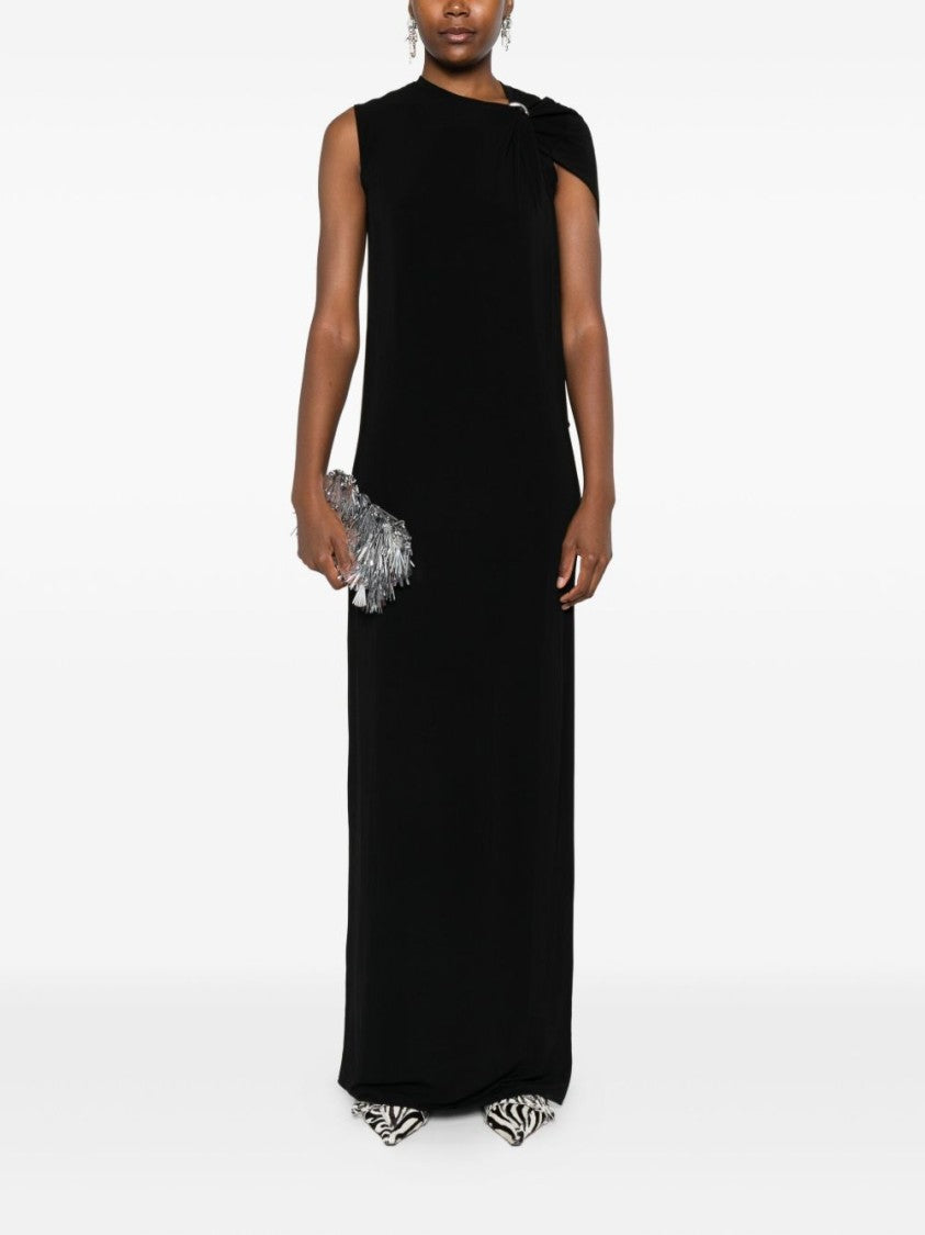 Jean Paul Gaultier Black Knot Neck Gold-Tone Clasp Dress