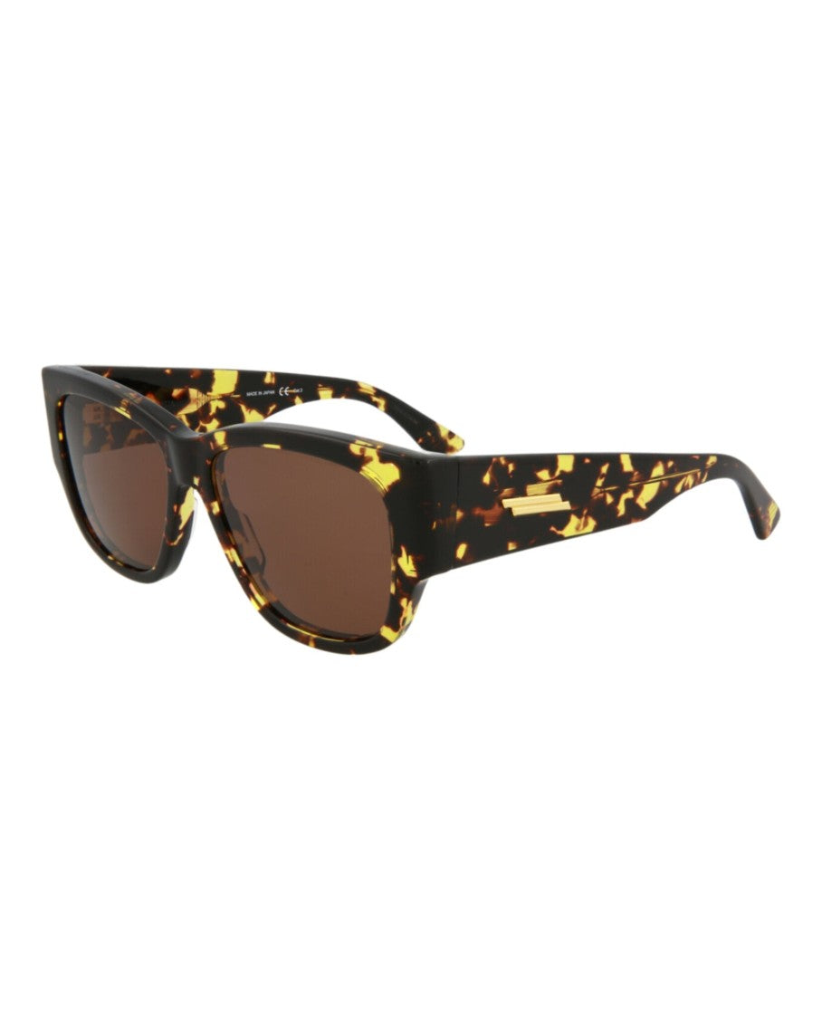 Bottega Veneta Square-Frame Acetate Sunglasses With Tortoiseshell Pattern
