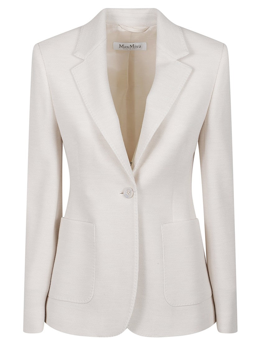 Max Mara Mxmutilita Tailored White Virgin Wool Jacket