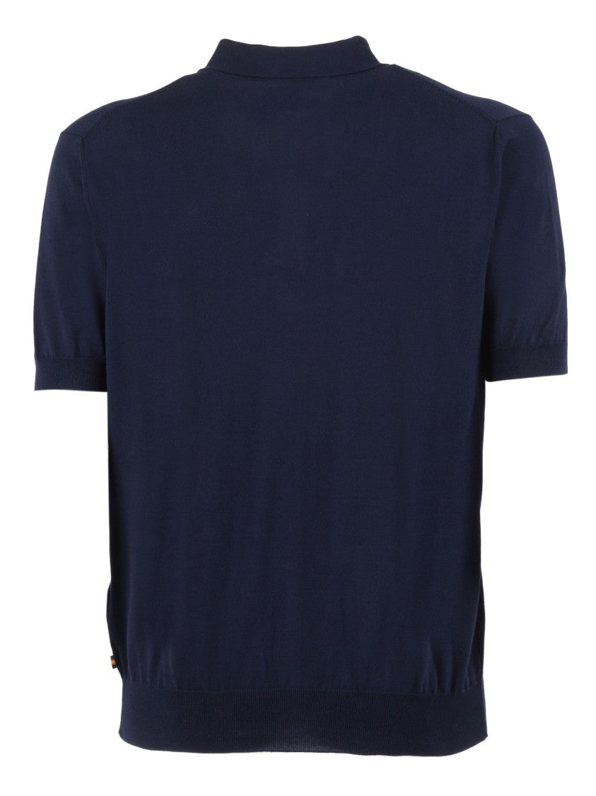 K-Way Navy Pleyne Solid Fitted Polo Shirt