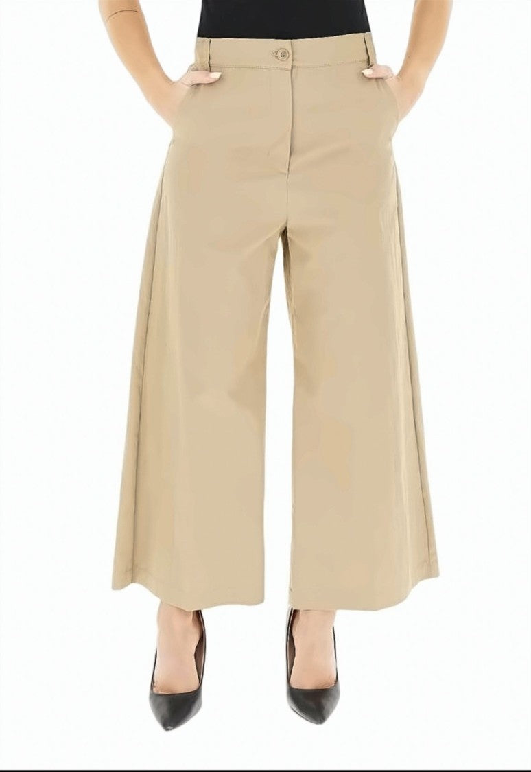 Weekend Wide Leg Cotton Blend Trousers