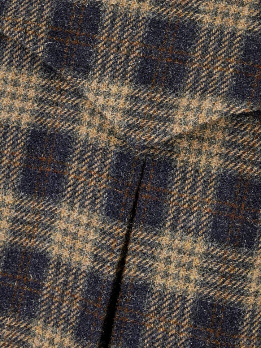 Kired Alpis Mid-Length Plaid Wool Coat