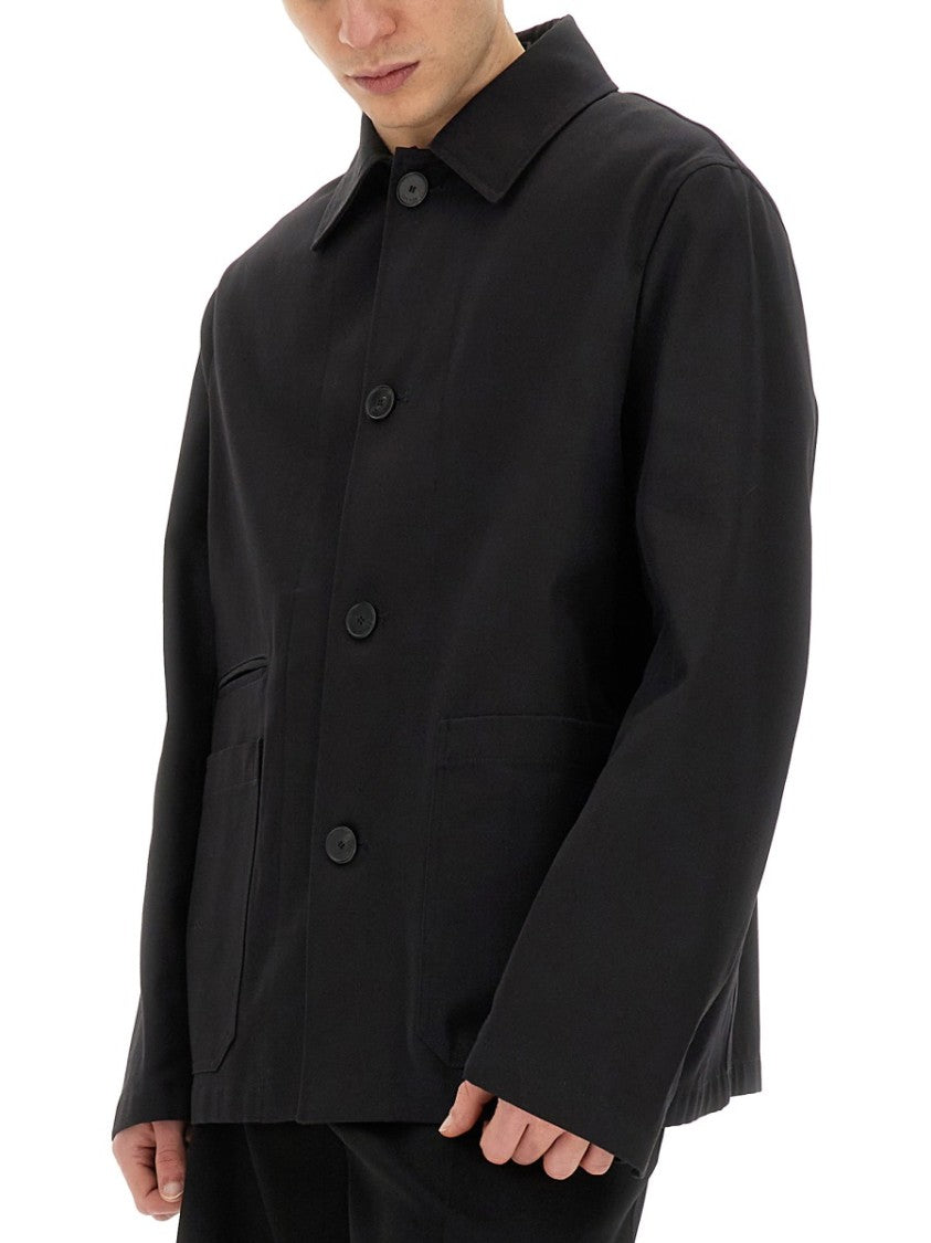 Lanvin Black Workwear Jacket With Classic Collar