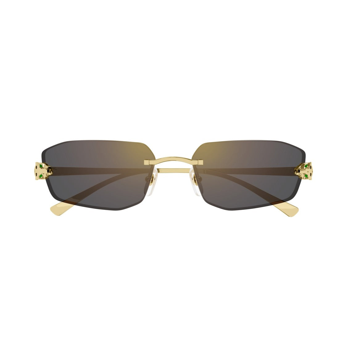 Cartier Rimless Rectangular Sunglasses With Panther Motif
