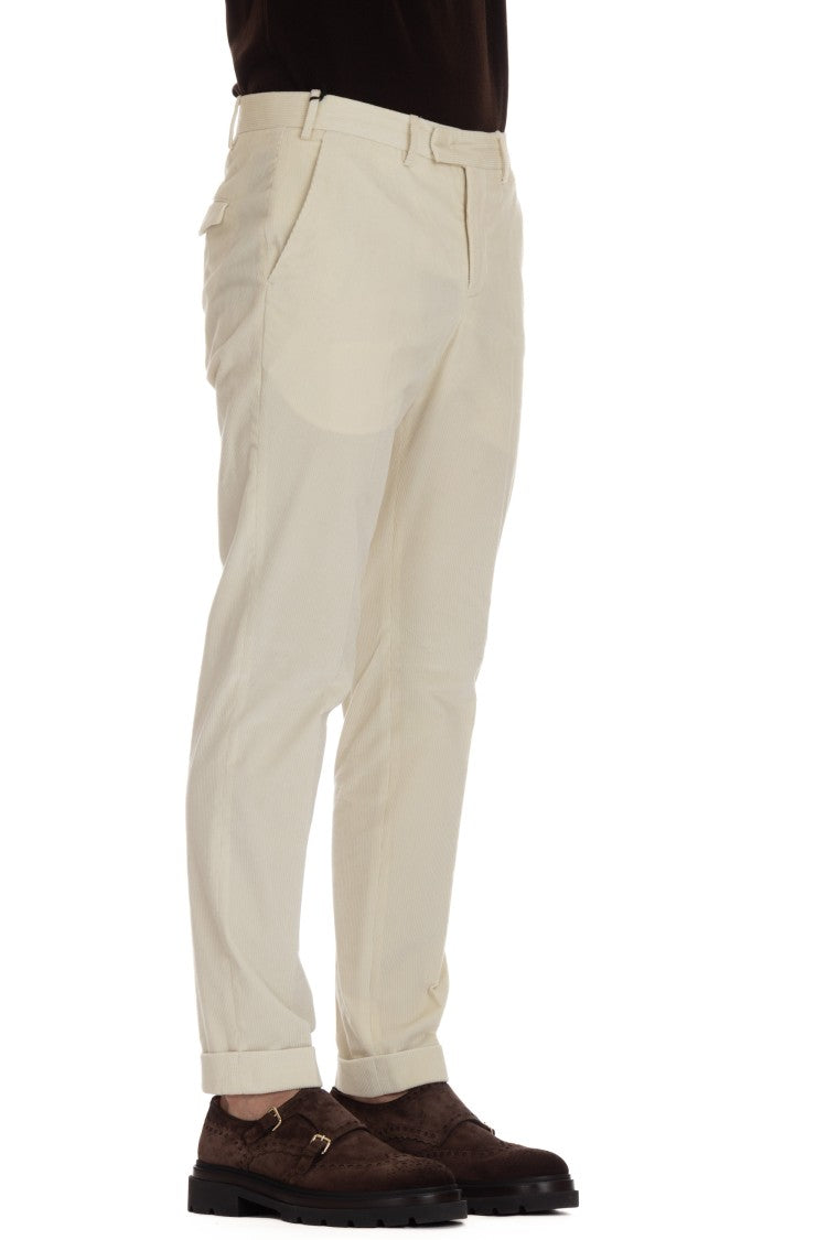 Pt Torino Soft Touch Mille Righe Velvet Trousers