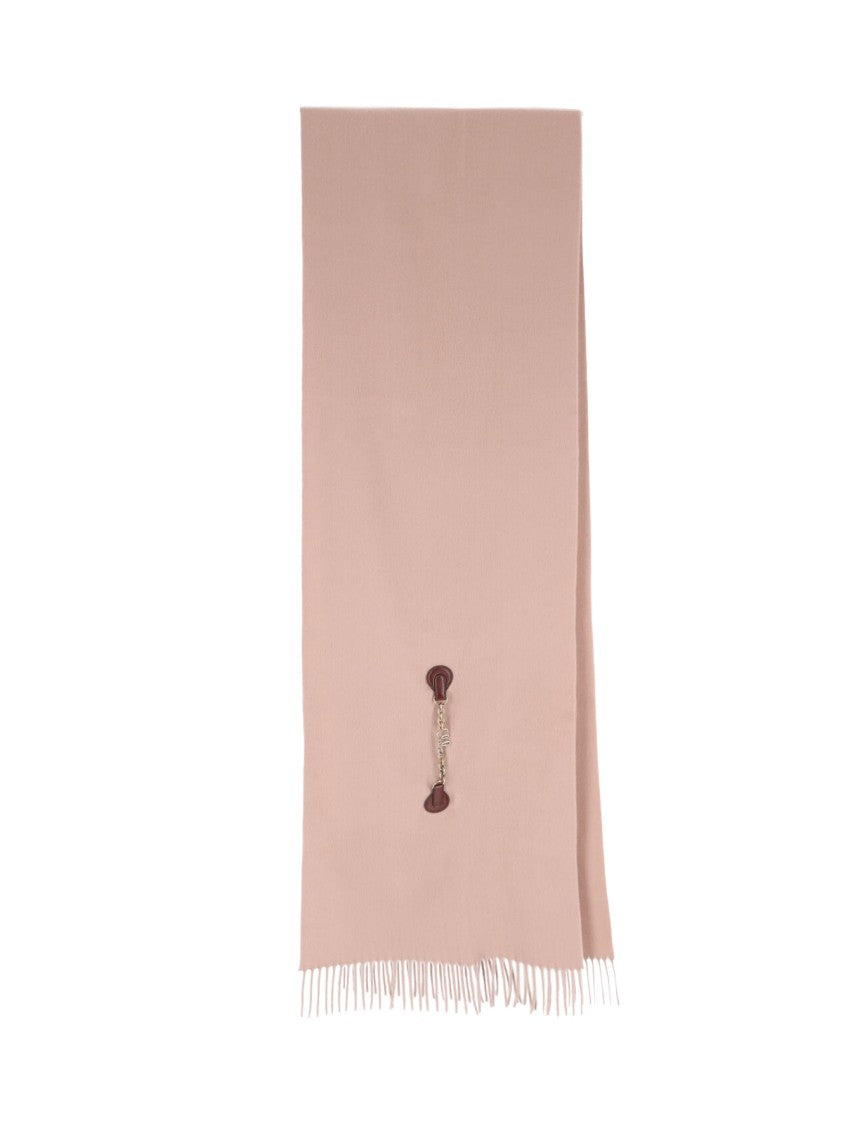 Chloé Pink Iconic Wool Fringed Scarf