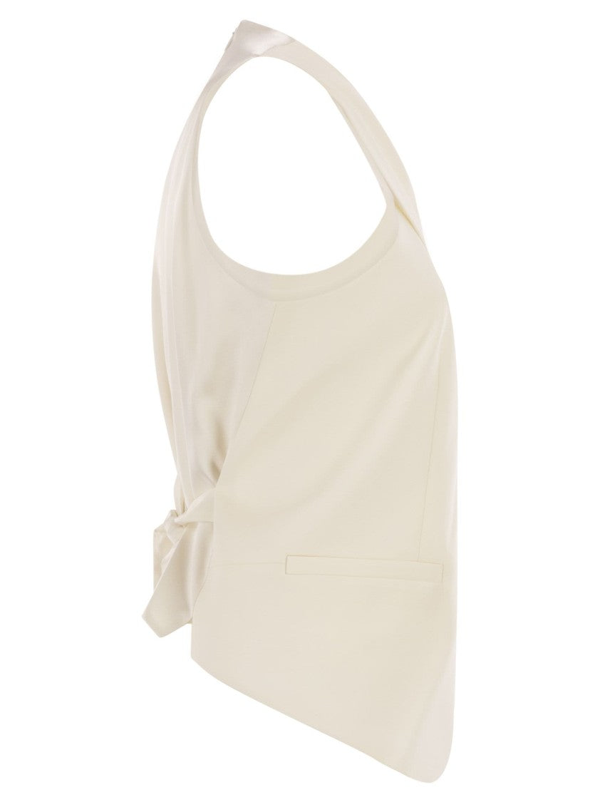 Max Mara Selva - Wool Gabardine And Satin Waistcoat