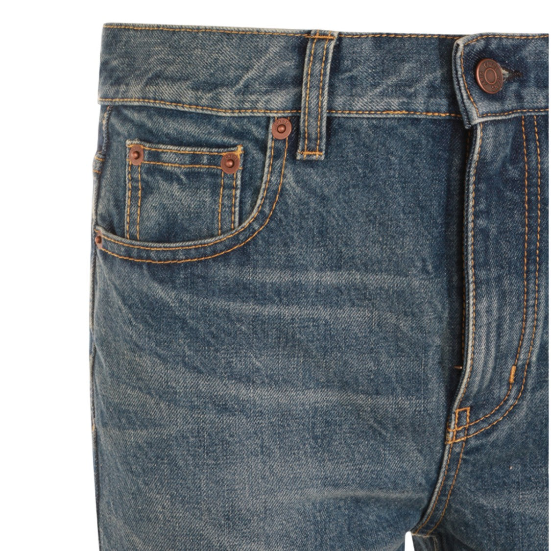 Chloé High-Waisted Medium Blue Jeans With Flared Leg