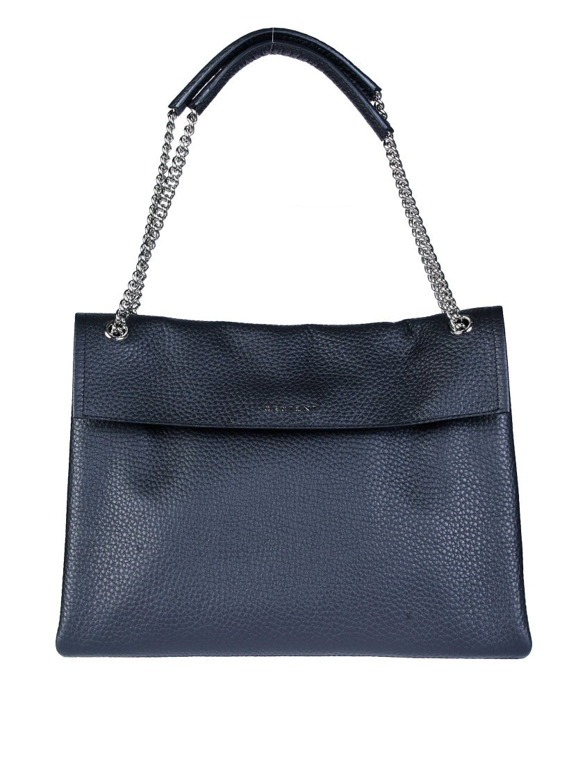 Orciani Midi Textured Leather Shoulder Bag