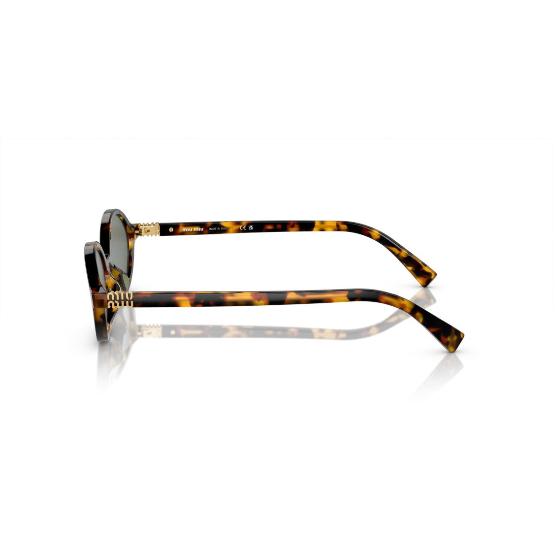 Miu Miu 0Mu 04Zs Tortoiseshell Acetate Oval Sunglasses