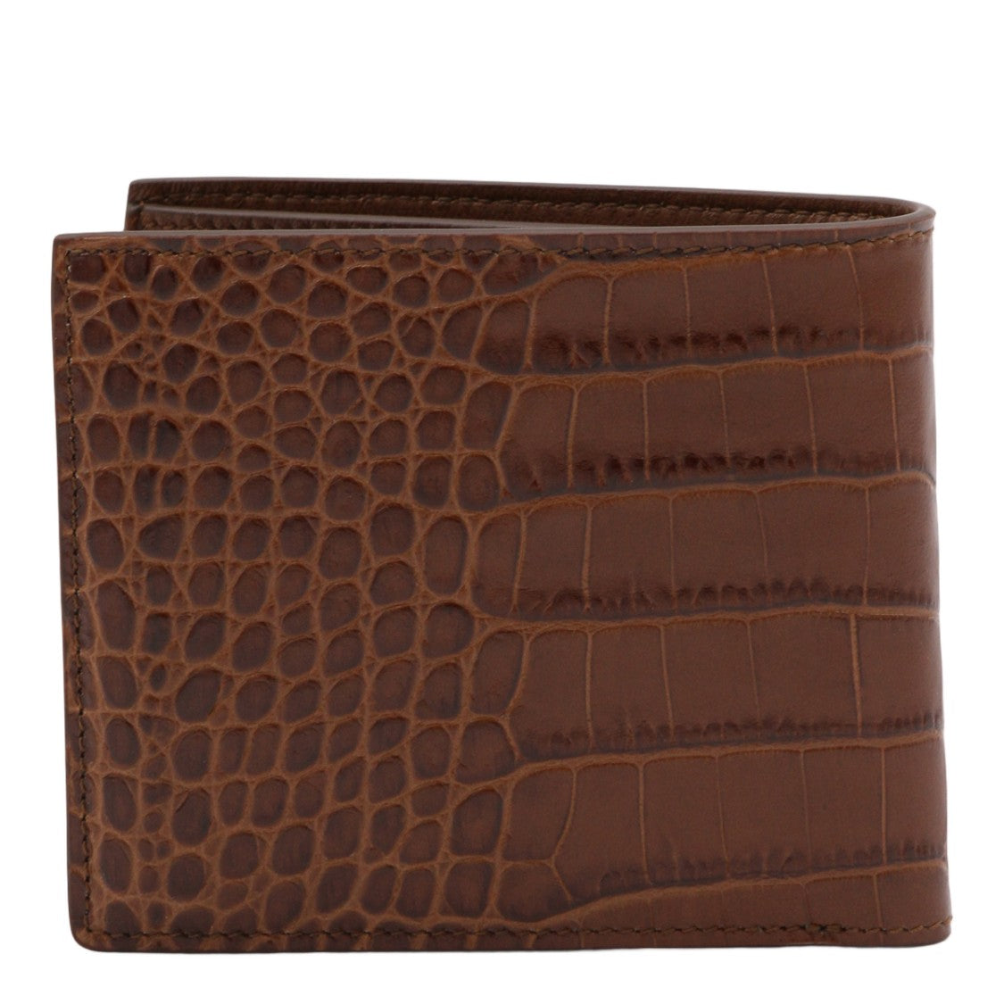 Tom Ford Textured Bifold Wallet In Rich Brown Caviar Finish