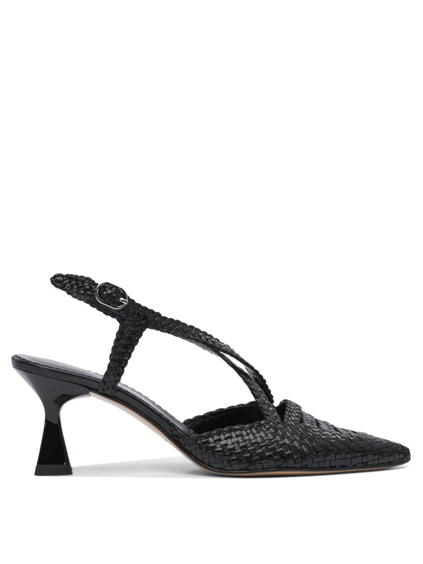 Pons Quintana Pointed Toe Heeled Shoes With Woven Upper