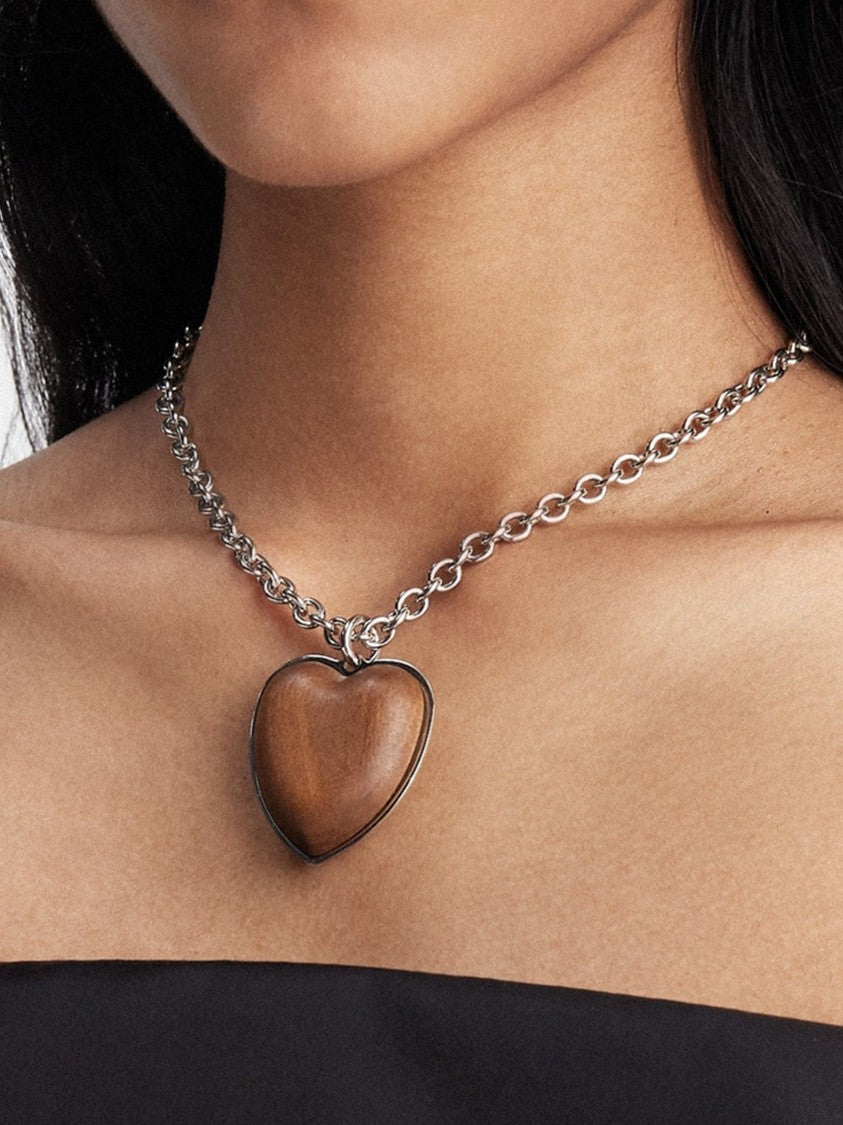 Jacquemus Heart Pendant Necklace With Silver-Tone Chain