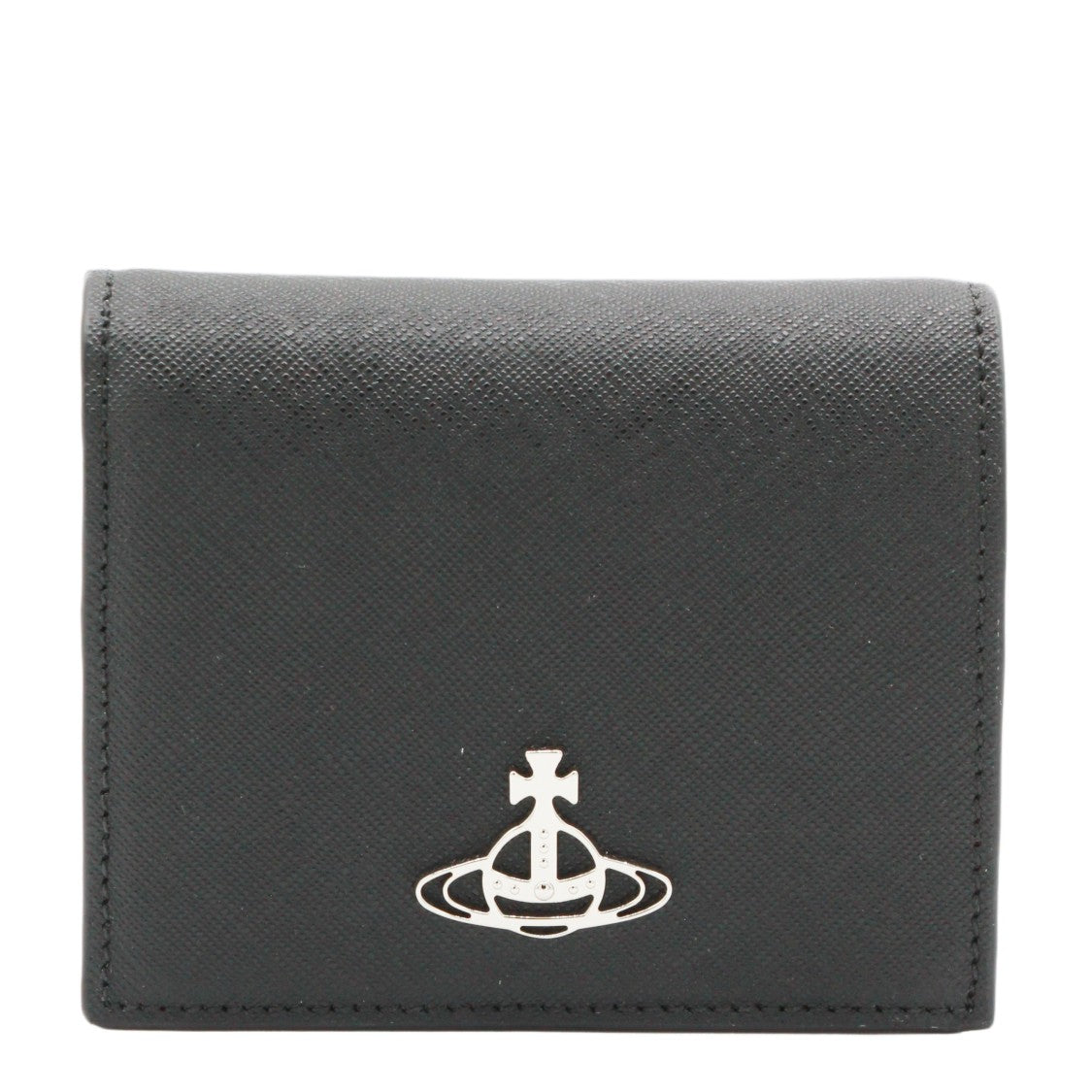 Vivienne Westwood Textured Leather Wallet With Silver Emblem