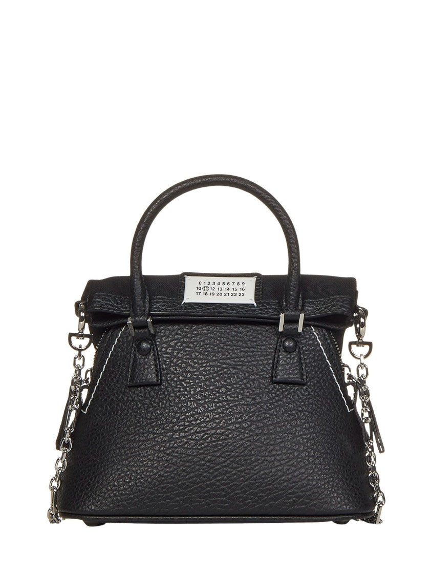 Maison Margiela Black Grainy Leather 5Ac Micro Shoulder Bag