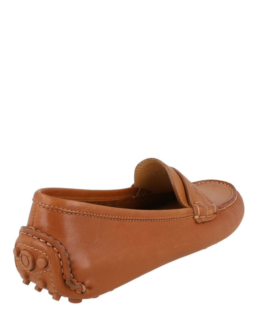 Ferragamo Iside Leather Loafers With Embossed Ferragamo Signature