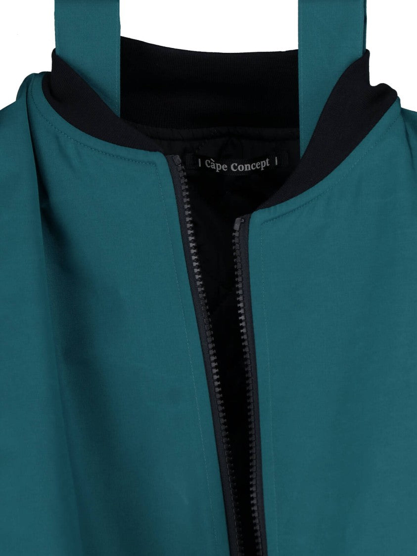 Cape Concept Blue Water-Repellent Contrast-Collar Econyl Jacket
