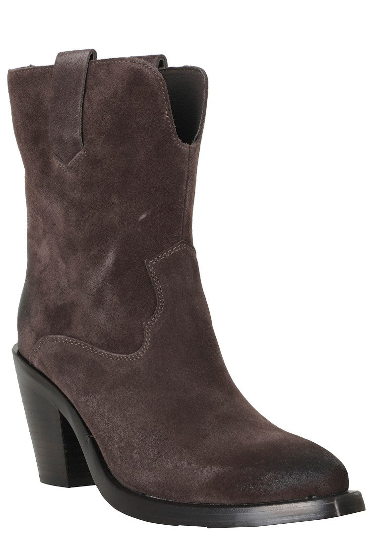 Ash Dark Brown Suede Velour Ankle Boots