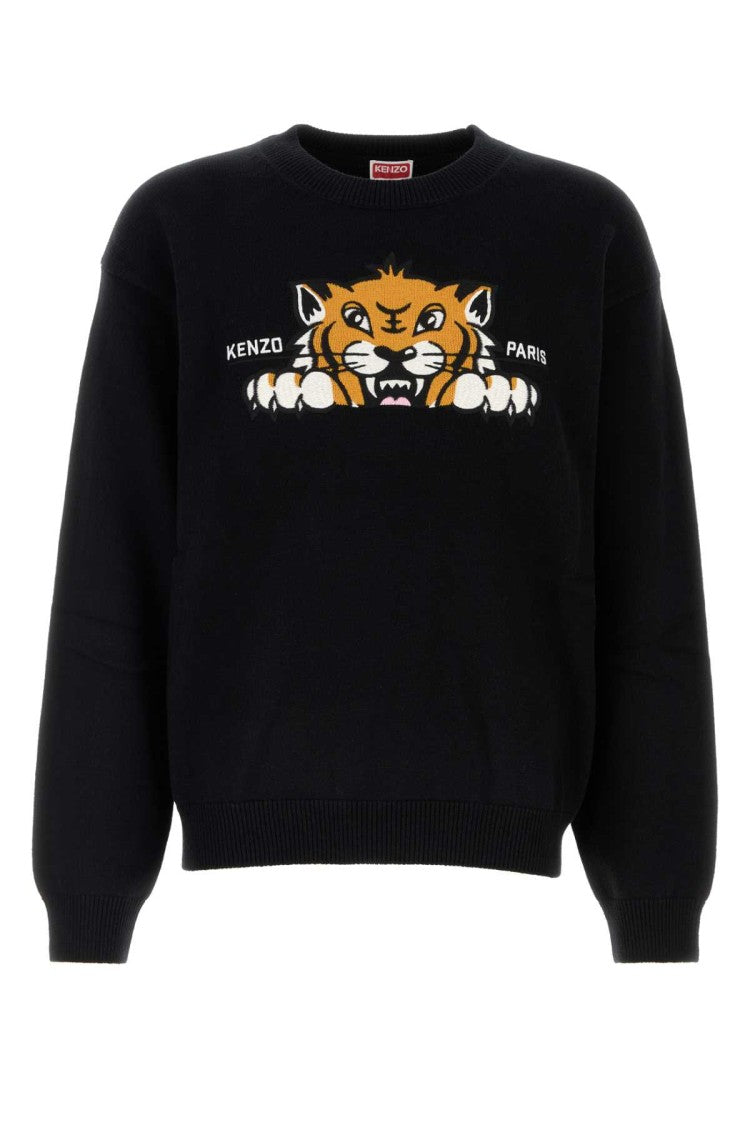 Kenzo Black Wool Blend Sweater