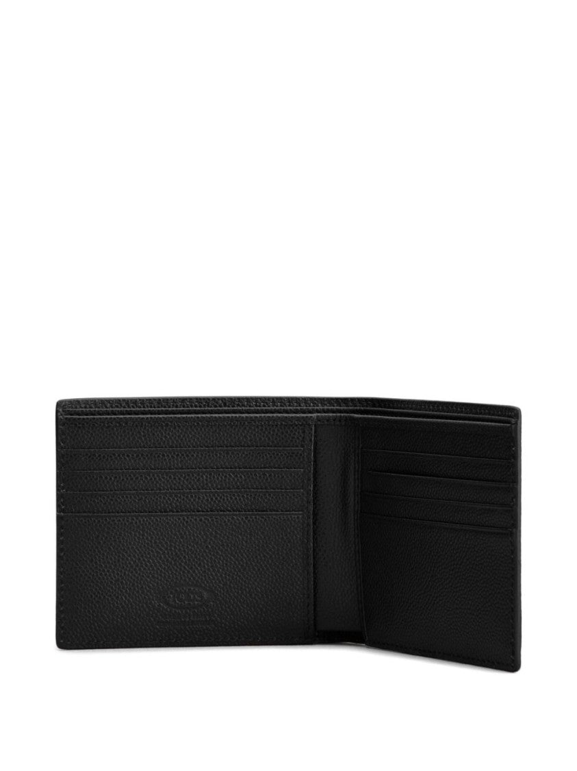 Tod's Textured Black Wallet With Refined Aesthetic