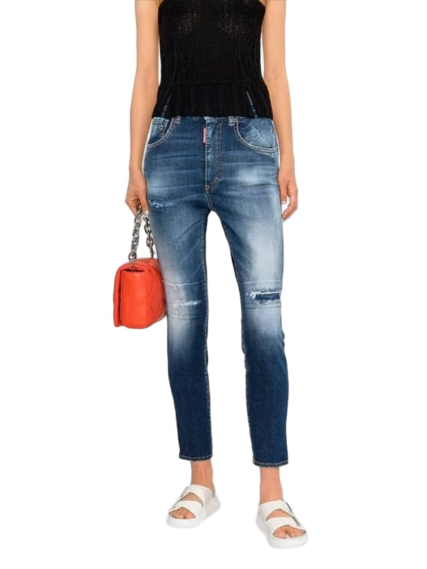Dsquared2 Slim-Fit Distressed Denim Pants With Unique Details