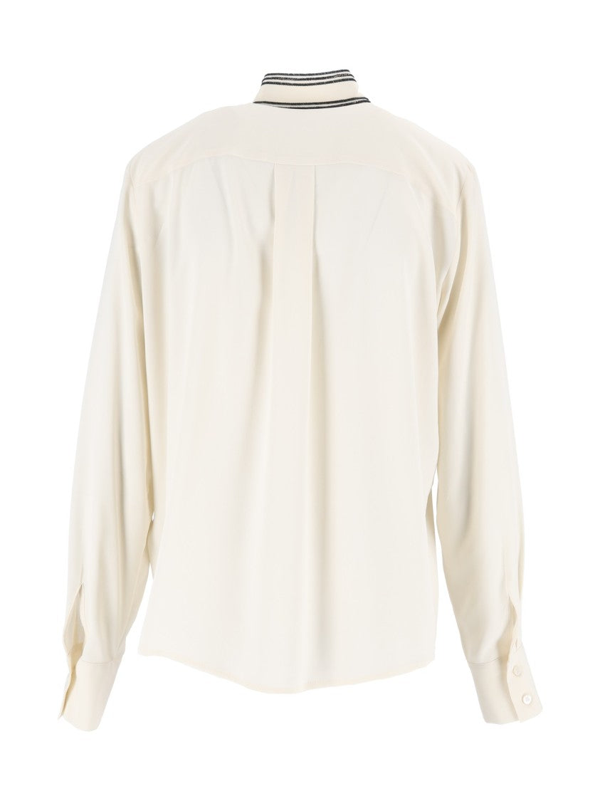 Fabiana Filippi Butter Crepe De Chine Bow Blouse