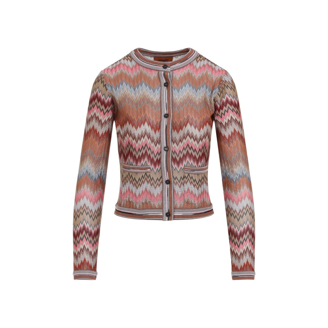 Missoni Buttoned Pink And Rust Viscose Cardigan