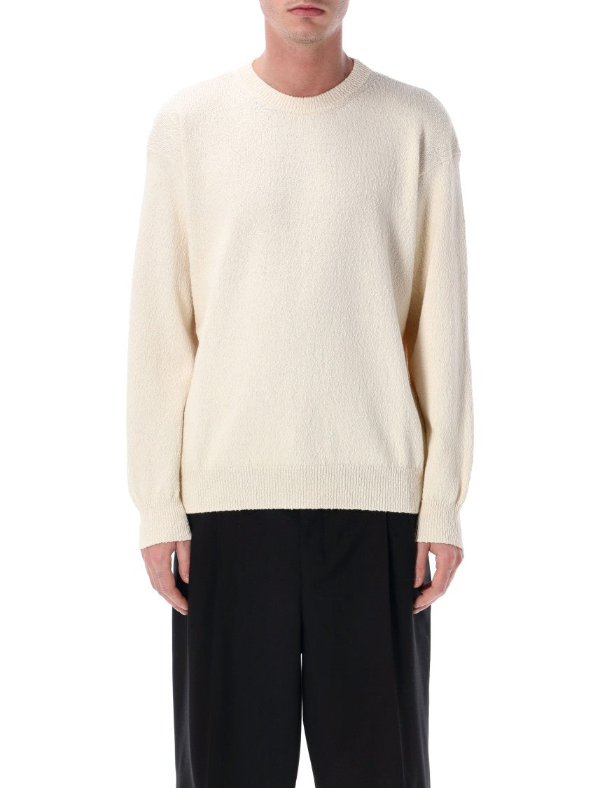 Roberto Collina Irregular Texture Cotton Crewneck Sweater