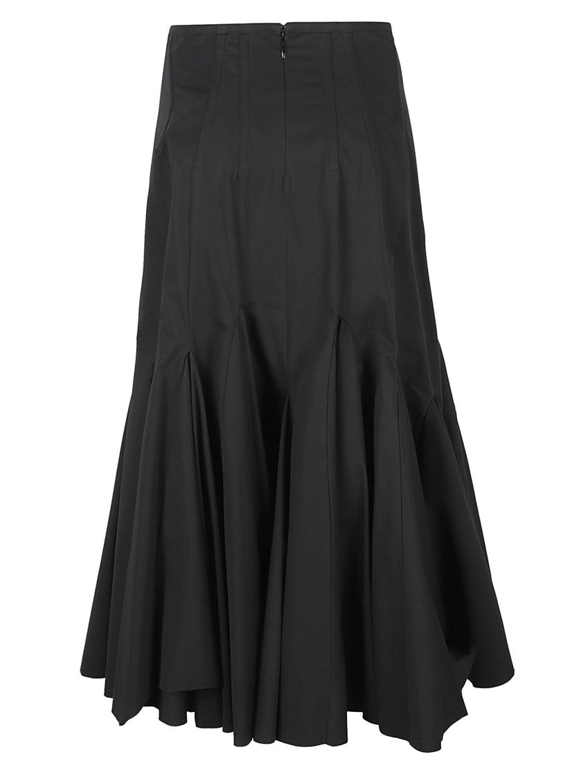 Max Mara Pleated Flared Black Skirt