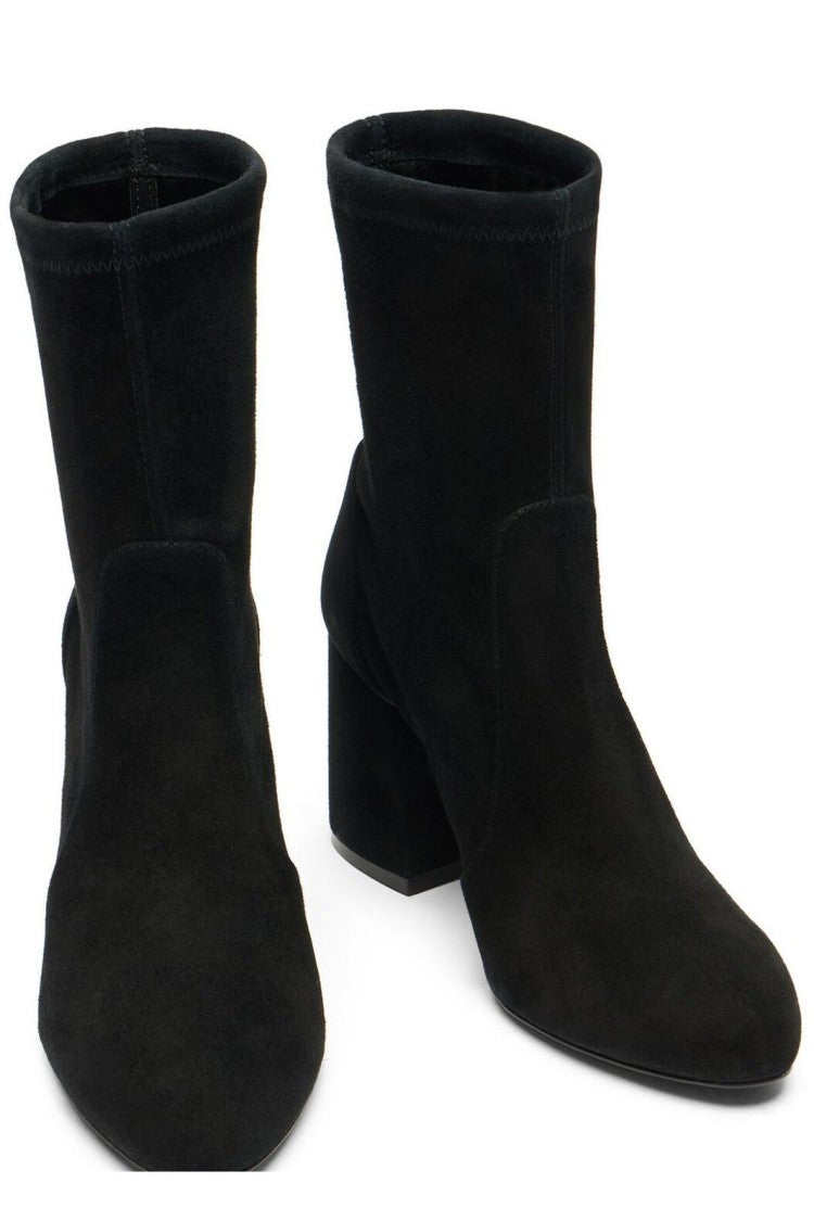 Stuart Weitzman Pointed Toe Black Suede Ankle Boots