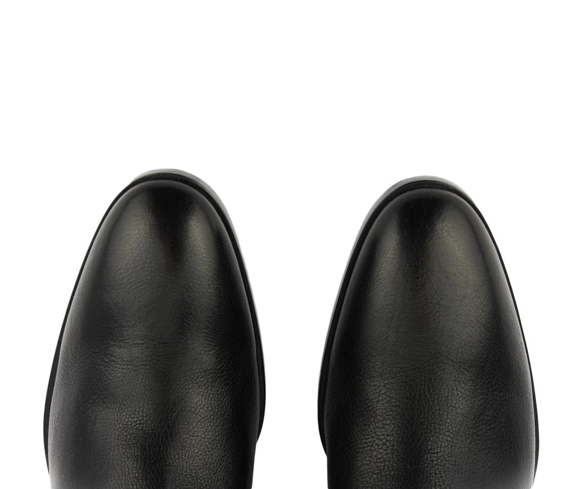 Saint Laurent Smooth Leather Ankle Boots With Decorative Strap