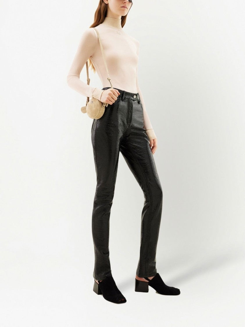 Courrèges Black Stretch Cotton Trousers