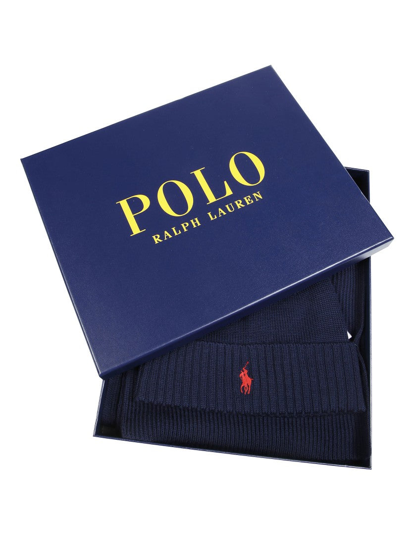 Polo Ralph Lauren Logo Scarf + Hat Set