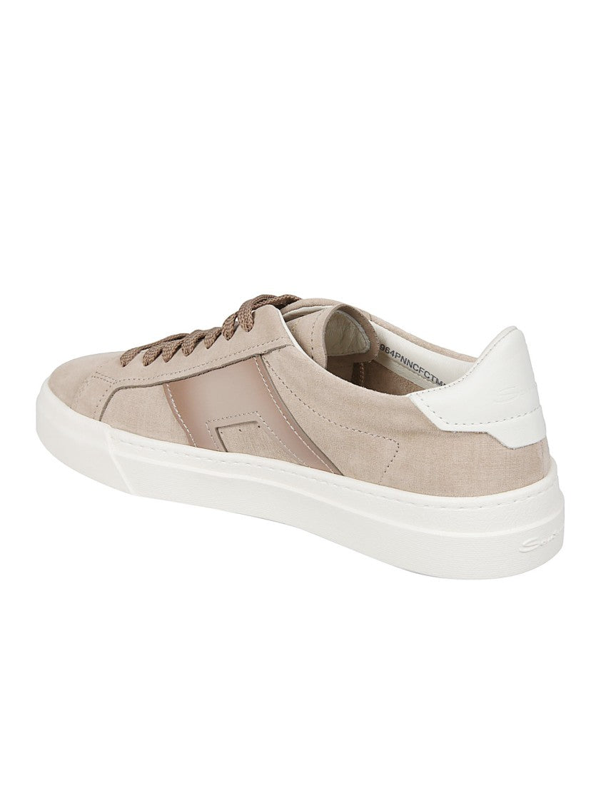 Santoni Dbs Double Buckle Calf Leather Sneakers